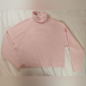 NWT Victorias Secret Pink Womens Pink Long Sleeve Turtleneck Sweater Size Large